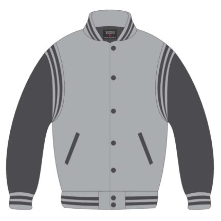 Custom Leather Sleeve Striped Varsity Jacket