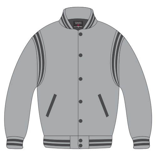 Custom Striped Shoulder Varsity Jacket