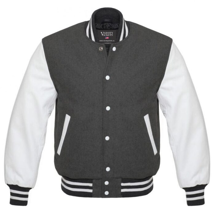 Grey and White Varsity Jacket