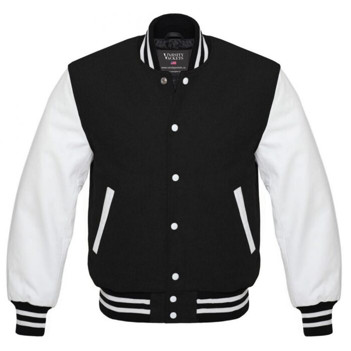 Women's Black and White Varsity Jacket