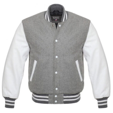 grey varsity jacket women's