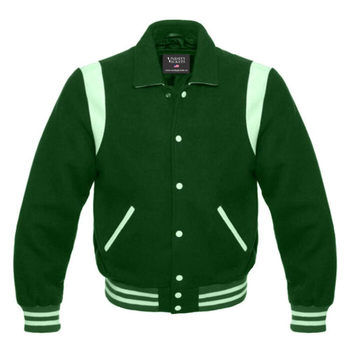 Dark Green Retro Varsity Jacket