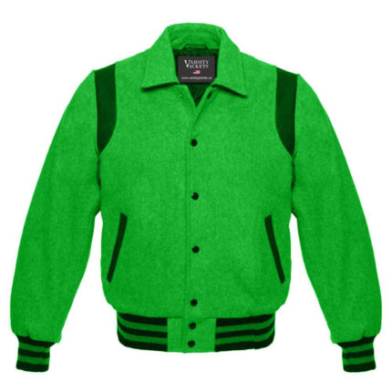 Kids Green Retro Varsity Jacket