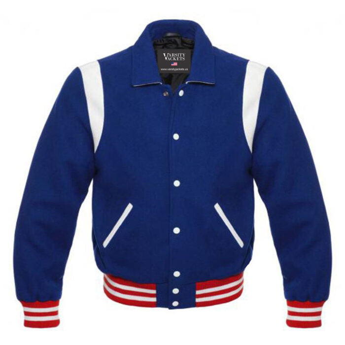 Kids Retro Varsity Jacket Blue