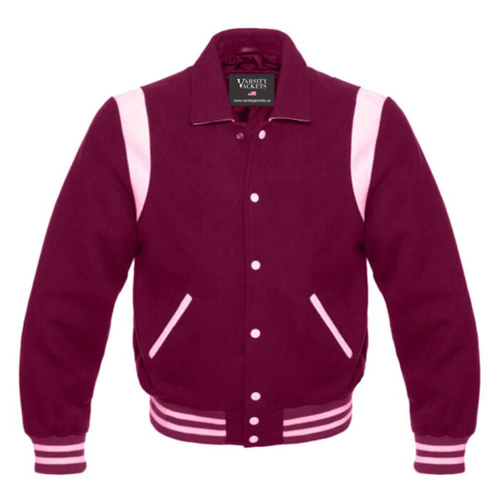 Maroon Retro Varsity Jacket Kids