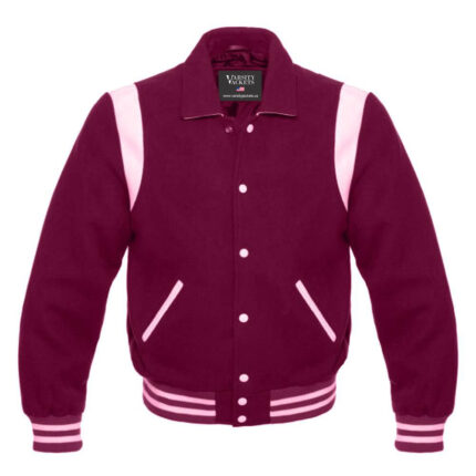 Maroon Retro Varsity Jacket Women