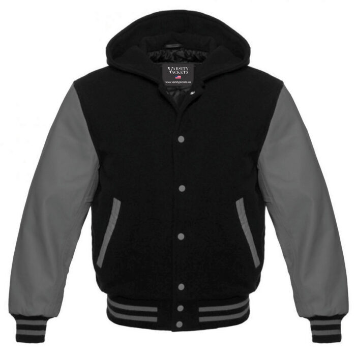 Black and Grey Women's Letterman Hoodie