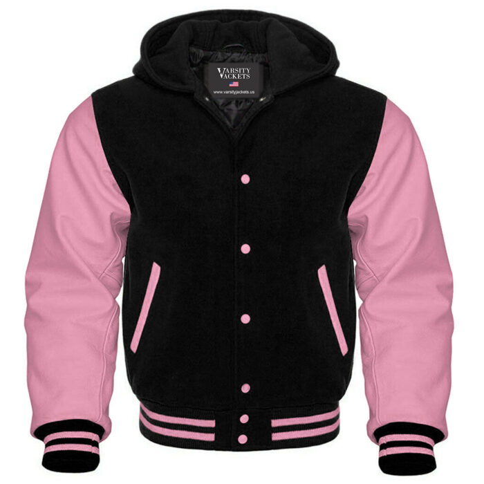 Black and Pink Varsity Hoodie