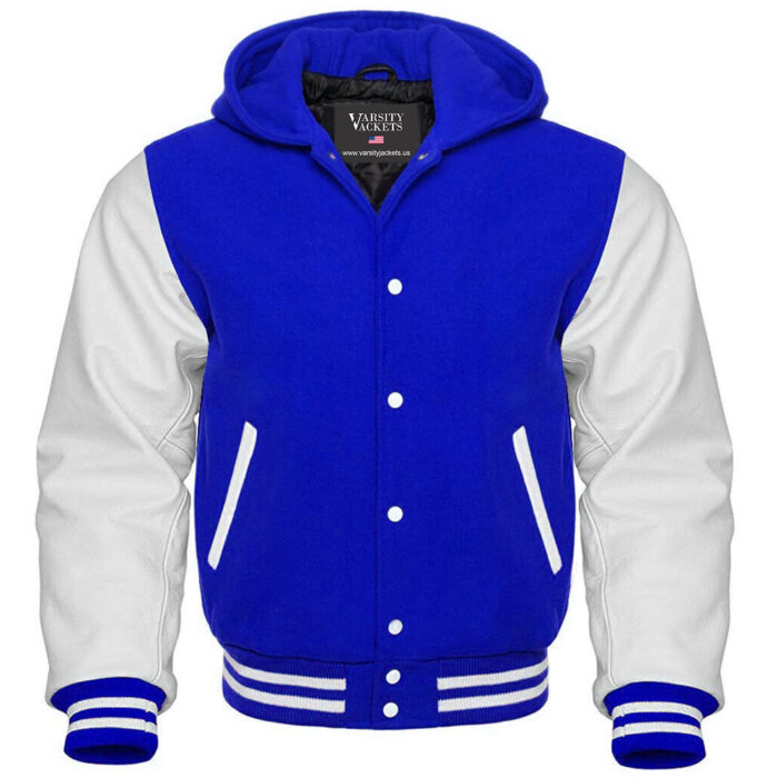 Blue and White Varsity Hoodie