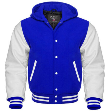 Blue and White Varsity Hoodie Women's