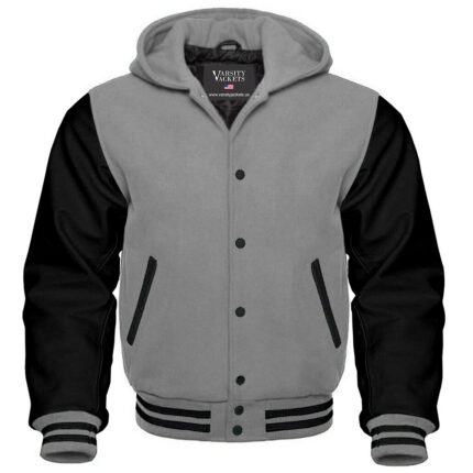 Grey and Black Varsity Hoodie