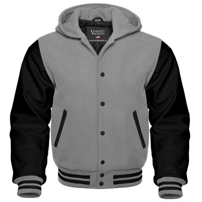 Grey and Black Varsity Hoodie Kids