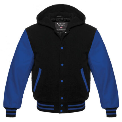 Kids Black and Blue Varsity Hoodie