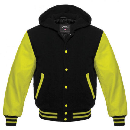 Kids Black and Yellow Varsity Hoodie