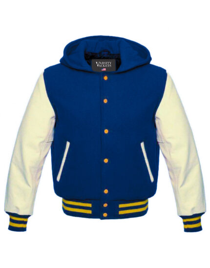 Kids Royal Blue and Cream Varsity Hoodie