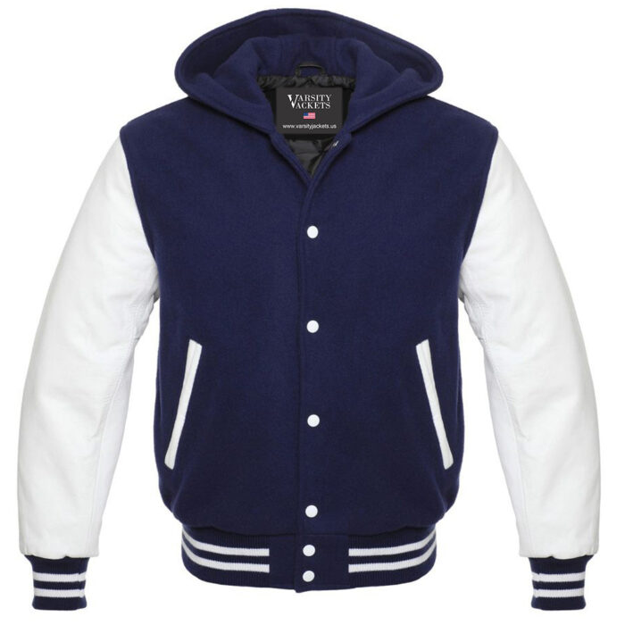 Navy Blue Varsity Hoodie Women