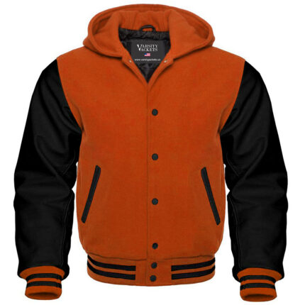 Orange and Black Kids Varsity Hoodie