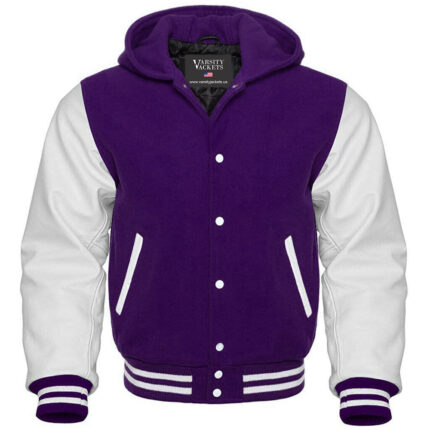 Purple and White Varsity Hoodie