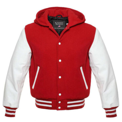 Red and White Kids Varsity Hoodie