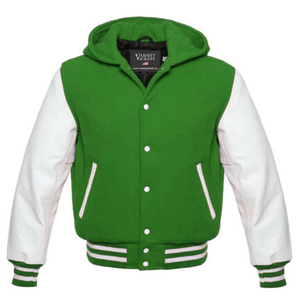 Women's Green and White Varsity Hoodie