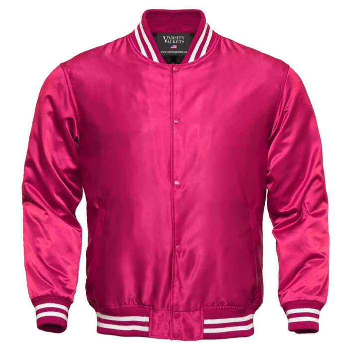 Pink Satin Varsity Jacket Kids